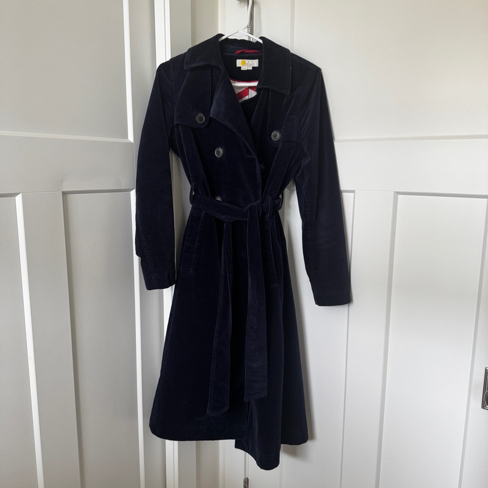 Boden Navy Corduroy Markham Trench Coat UK 8 / US 4 - Picture 5 of 13